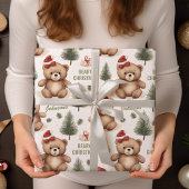 Feestelijke Teddy Bears familienaam inpakpapier