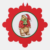 Feestelijke teddybeer ornament kaart (Achterkant)