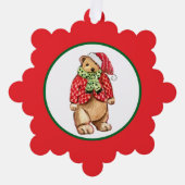 Feestelijke teddybeer ornament kaart (Voorkant)