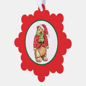 Feestelijke teddybeer ornament kaart (Links)