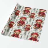 Feestelijke Teddyberen inpakpapier (Uitgerold)