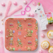 Feestelijke Teddyberen van Natasha Us Papieren Bordje (Feest)