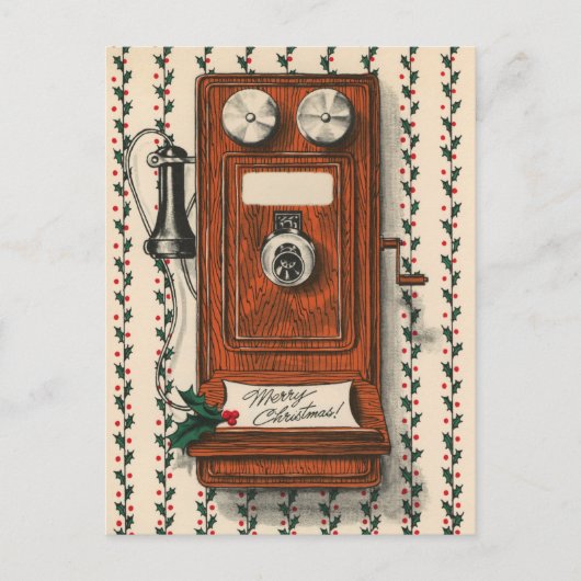 Feestelijke  telefoon Kerstmis Briefkaart (Voorkant)