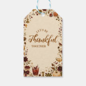 Feestelijke Thanksgiving Cocktailparty Cadeaulabel (Achterkant)