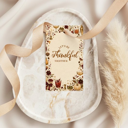Feestelijke Thanksgiving Cocktailparty Cadeaulabel