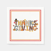 Feestelijke Thanksgiving Elements Papier Servet (Voorkant)