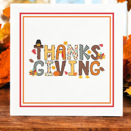 Feestelijke Thanksgiving Elements Papier Servet