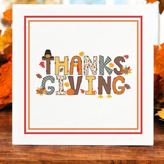 Feestelijke Thanksgiving Elements Papier Servet