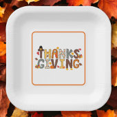 Feestelijke Thanksgiving Elements Papier Servet Papieren Bordje