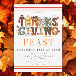 Feestelijke Thanksgiving Feest Turkije Football Bl Kaart