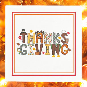 Feestelijke Thanksgiving Feest Turkije Football Bl Servet