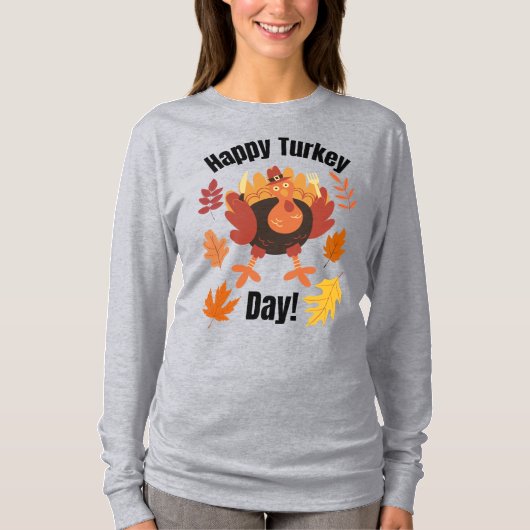 Feestelijke Thanksgiving lange mouw T-shirt (Voorkant)