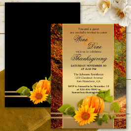 Feestelijke Thanksgiving of Herfst Dinner Party Kaart