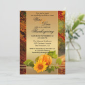 Feestelijke Thanksgiving of Herfst Dinner Party Kaart (Staand voorkant)