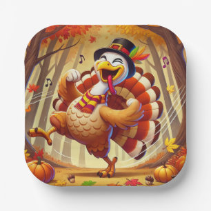 Feestelijke Thanksgiving Turkije Papieren Borden Bordje