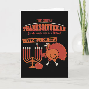 Feestelijke 'Thanksgivukkah Feestdagen Kaart