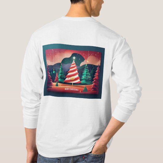 "Feestelijke Threads: Unwrap Basic T-shirt met lan (Achterkant)