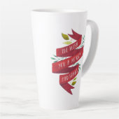 Feestelijke tijding kerstvakantie latte mok (Rechterhoek)