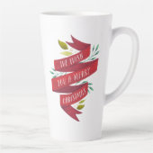 Feestelijke tijding kerstvakantie latte mok (Rechts)