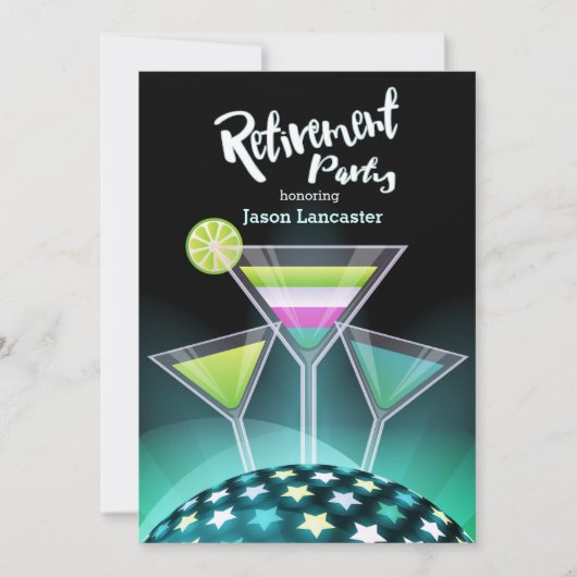 Feestelijke Toast Pensioen Uitnodigingen (Voorkant)