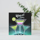 Feestelijke Toast Pensioen Uitnodigingen (Staand voorkant)