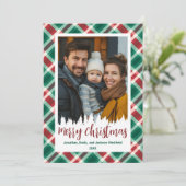 Feestelijke traditionele rood en groen geplakte ke feestdagenkaart (Staand voorkant)