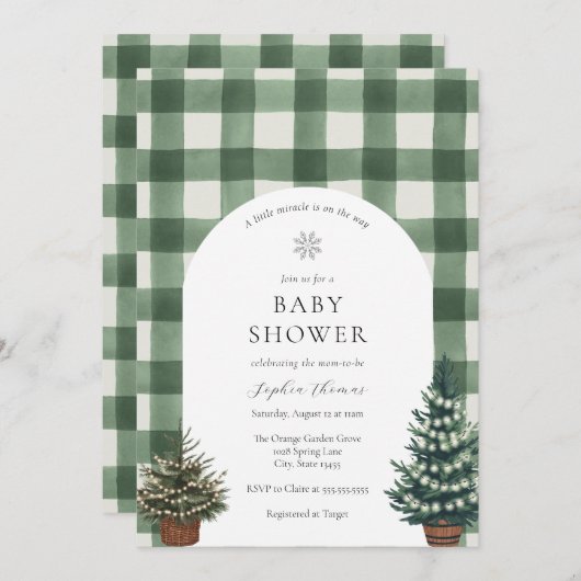 Feestelijke Tree Gender Neutral Baby shower Arch Kaart (Voorkant / Achterkant)