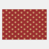 Feestelijke Trendy Kerst Rood & Gouden Daisy Inpakpapier Vel (Voorkant)