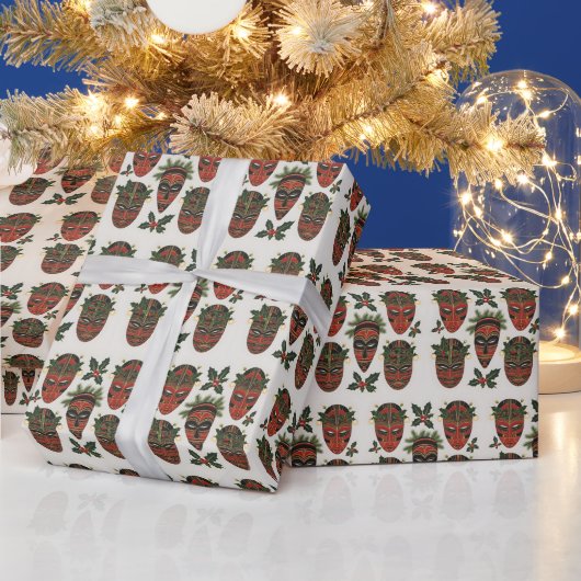 Feestelijke tribale maskers inpakpapier (Feestdagen)