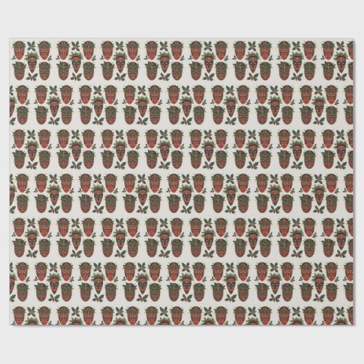 Feestelijke tribale maskers inpakpapier (Vlak)