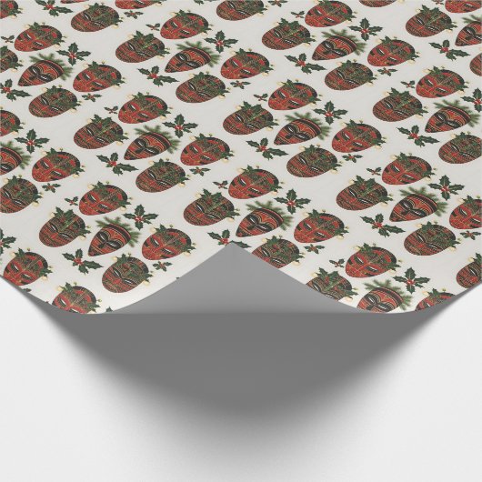 Feestelijke tribale maskers inpakpapier (Hoek)