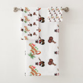 FEESTELIJKE Trini Kerstmis op WIT Bad Handdoek (Insitu)