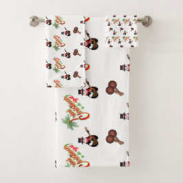 FEESTELIJKE Trini Kerstmis op WIT Bad Handdoek