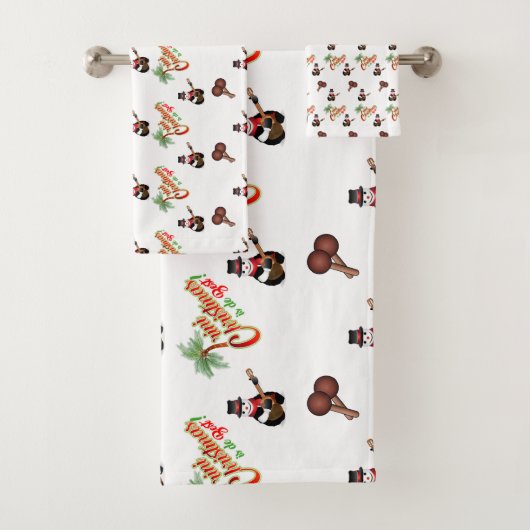 FEESTELIJKE Trini Kerstmis op WIT Bad Handdoek (Insitu)