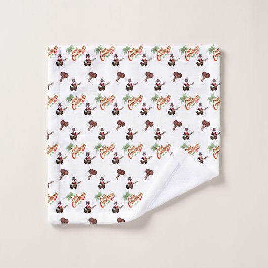 FEESTELIJKE Trini Kerstmis op WIT Bad Handdoek (Wasdoekje)