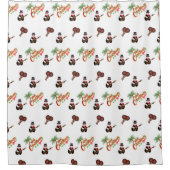 FEESTELIJKE Trini Kerstmis op WIT Douchegordijn (Voorkant)