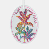 Feestelijke tropische palmbomen Kerstmis Glas Ornament (Voorkant links)