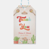 Feestelijke Trouw Bruiloft Dank Je Groovy Cadeaulabel (Voorkant)