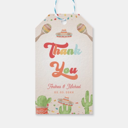 Feestelijke Trouw Bruiloft Dank Je Wel Cadeaulabel (Achterkant)