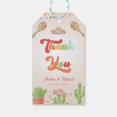 Feestelijke Trouw Bruiloft Groovy Bedankt Cadeaulabel (Achterkant)