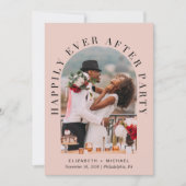 Feestelijke trouwfoto met boogvormige lijst in roz kaart (Voorkant)