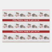 feestelijke truck en camper kerst toevoegen jouw t inpakpapier vel (Voorkant 3)