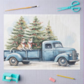 Feestelijke  Truck met Honden Tissuepapier (Craft)