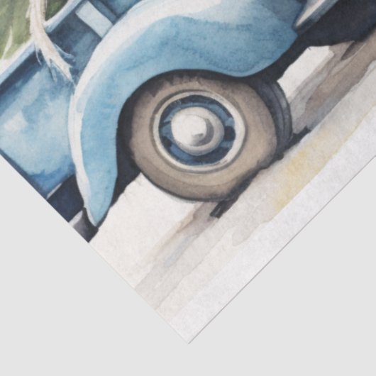 Feestelijke  Truck met Honden Tissuepapier (Detail)