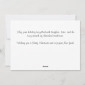 Feestelijke truien hangen aan een waslijn feestdagenkaart (Achterkant)