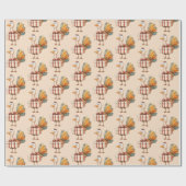 Feestelijke Turkije Thanksgiving Wrapping Paper Cadeaupapier (Vlak)
