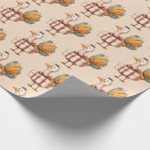 Feestelijke Turkije Thanksgiving Wrapping Paper Cadeaupapier (Hoek)