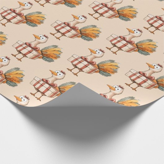 Feestelijke Turkije Thanksgiving Wrapping Paper Cadeaupapier (Hoek)