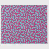 Feestelijke Turquoise & Roze Mistletoe Kerstcadeau Cadeaupapier (Vlak)