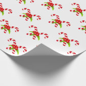 Feestelijke Twin Candy Canes Vakantie Cadeaupapier (Hoek)